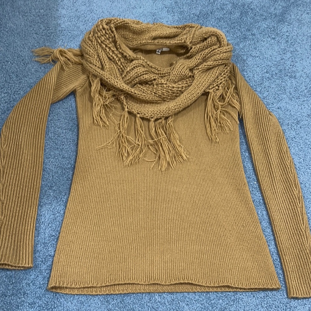 Beautiful sweater with attached scarf
